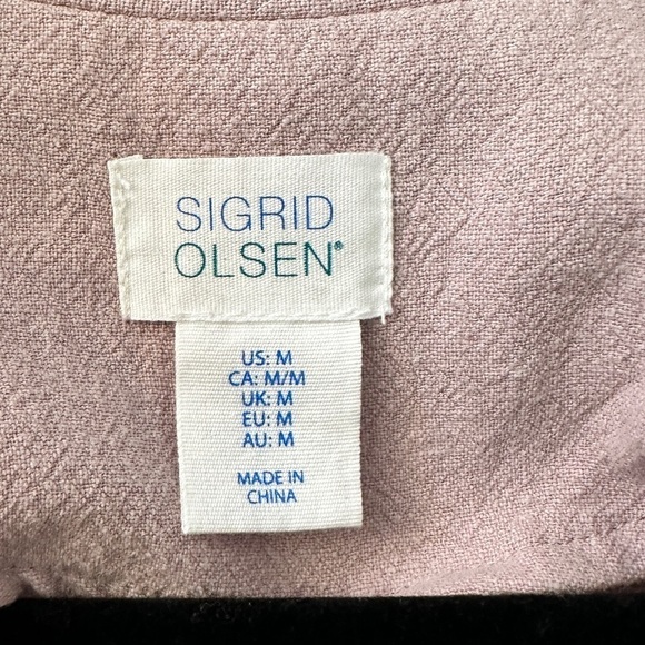 Sigrid Olsen Linen Blend Duster Coat  Soft Blush Lightweight Jacket Size M - Picture 9 of 13